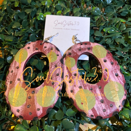 Purple & Green Earth Earrings