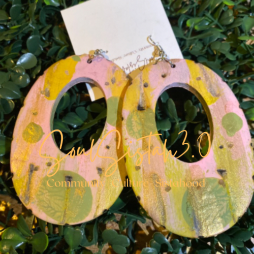 Yellow and Pink Earth Earrings