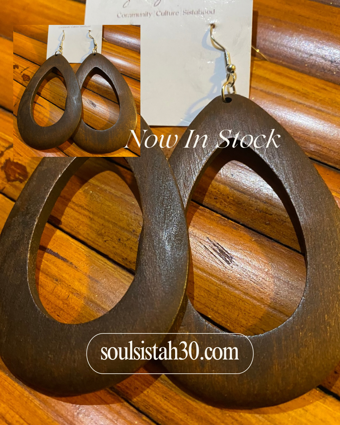 Dark Brown Oval Tear Drop Earrings