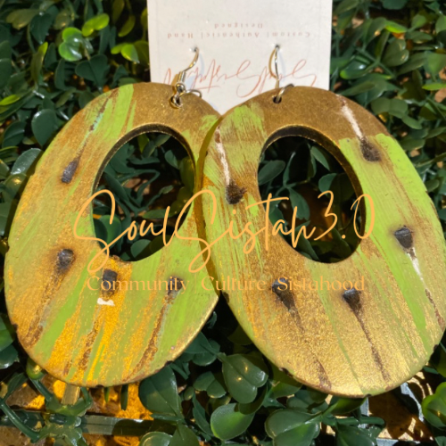 Green & Gold Earth Earrings