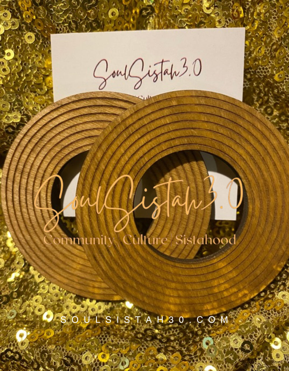 Brown Circle Statement Earrings