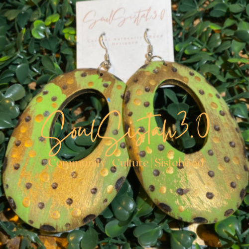 Green & Gold Earth Earrings