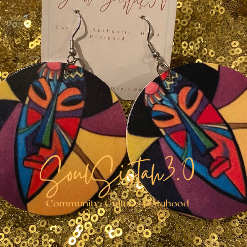 African Mask Earrings