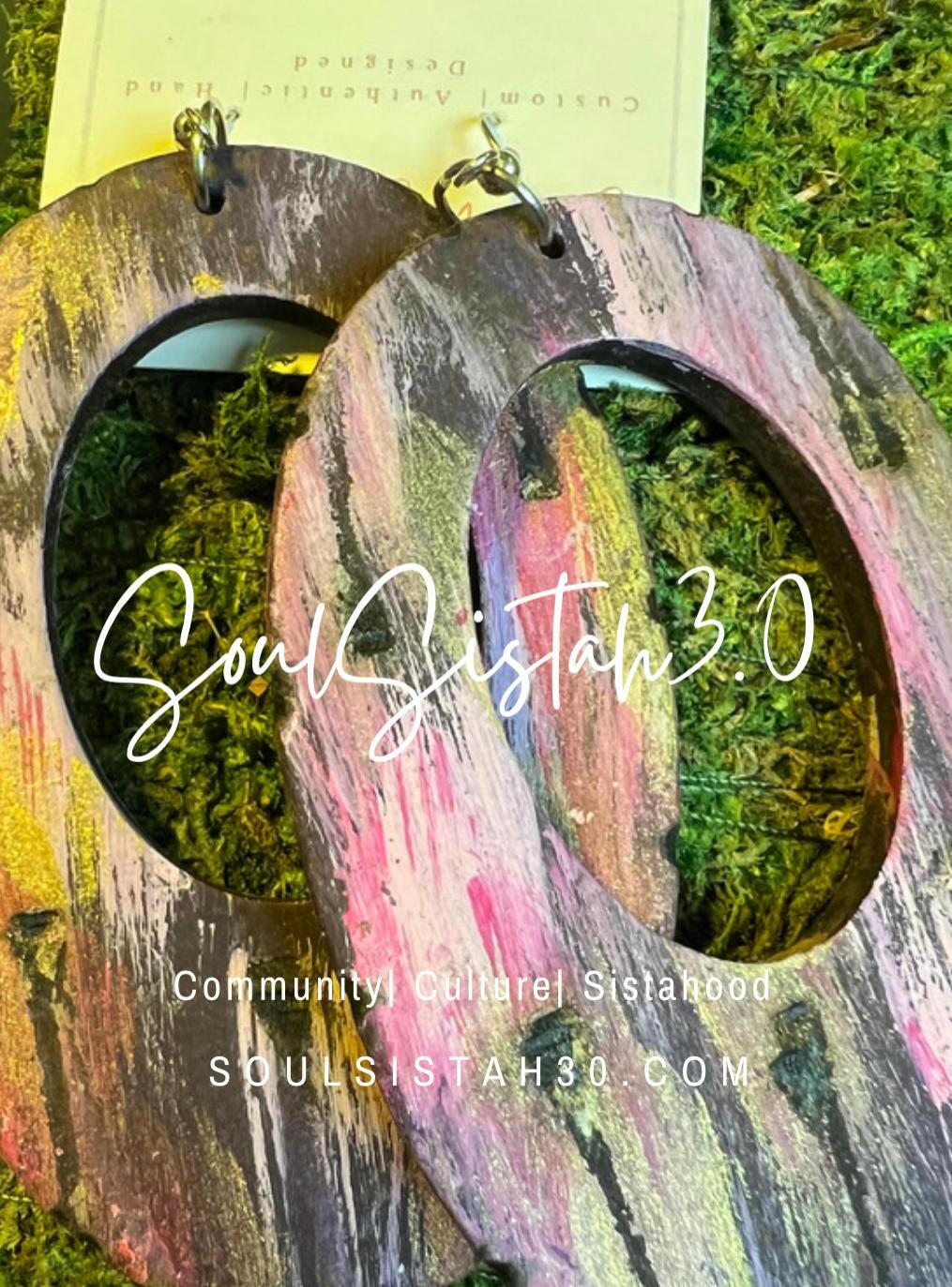 Purple and Gold Earrings