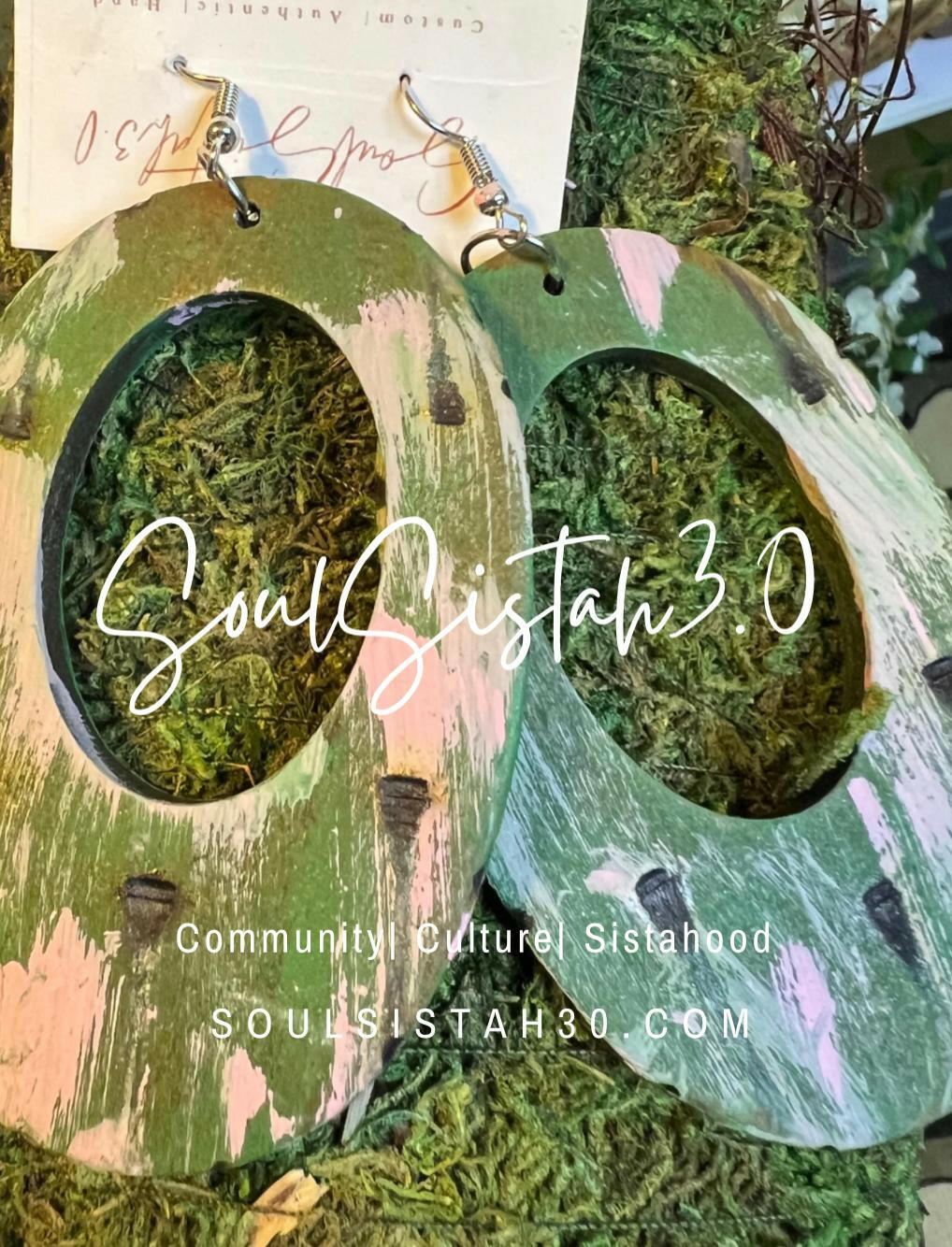 Wooden Earth Earrings