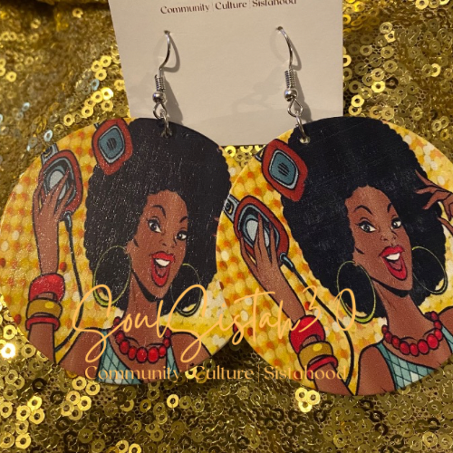 Headphones Nubian Earrings