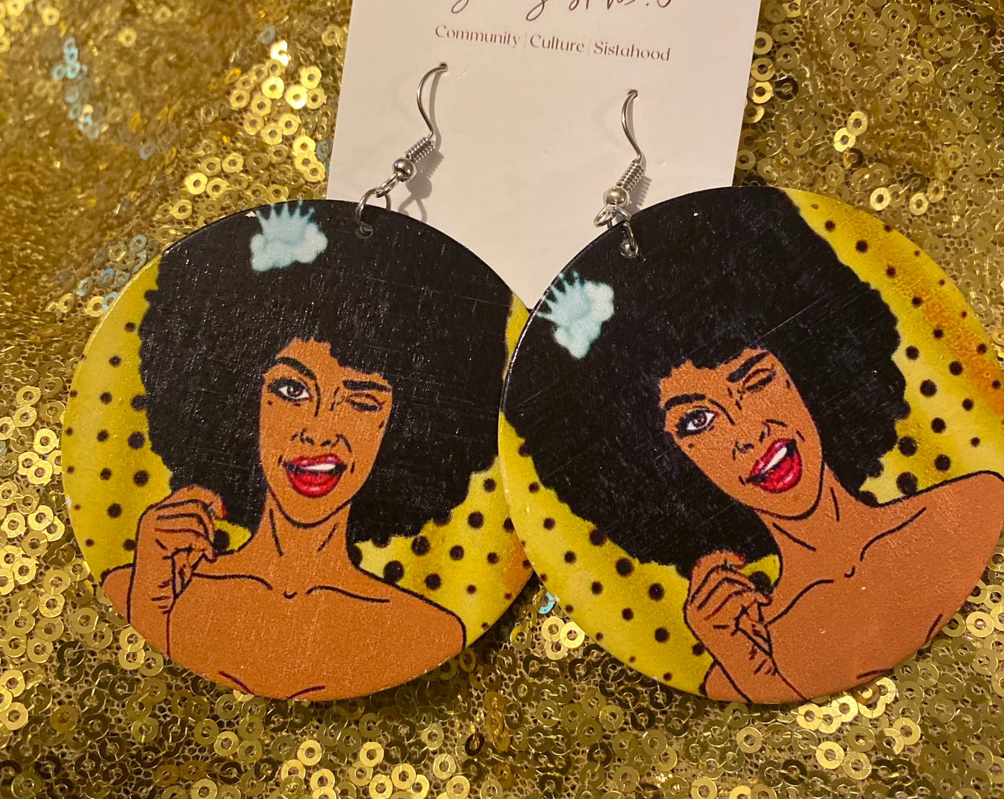 Wink Your Fro Nubian Earrings