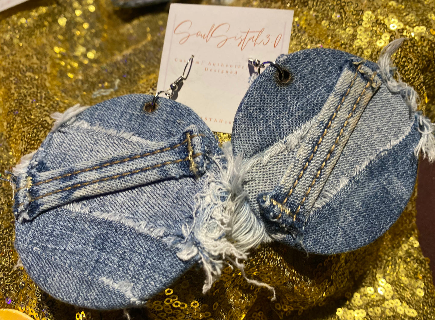 Denim Earrings