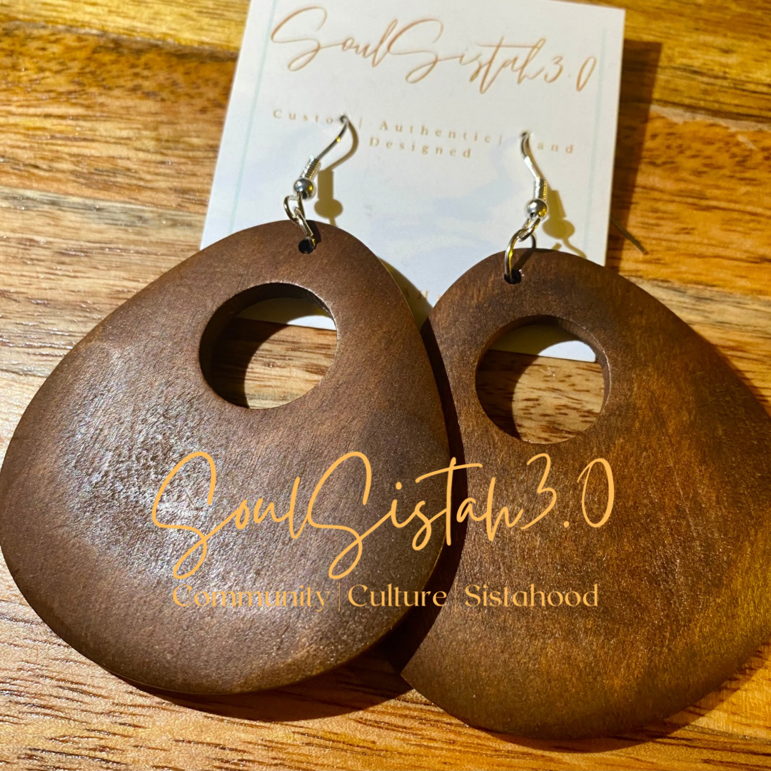 Classic Dark Brown Oval Earrings