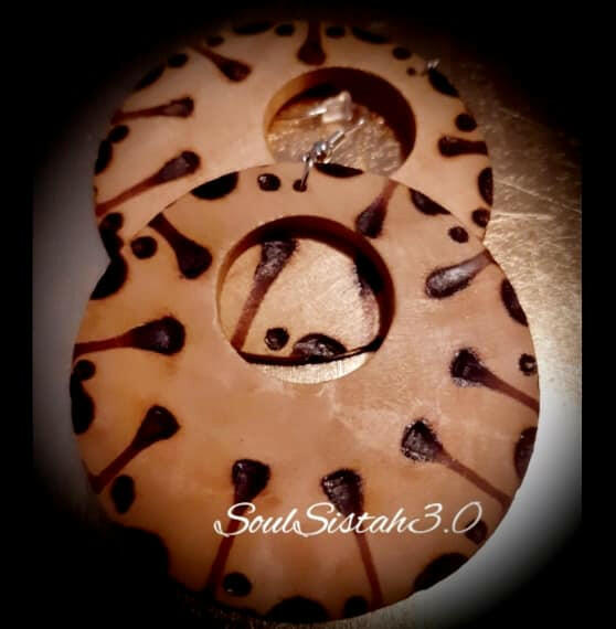 Sun Rays of Africa Wood Earrings