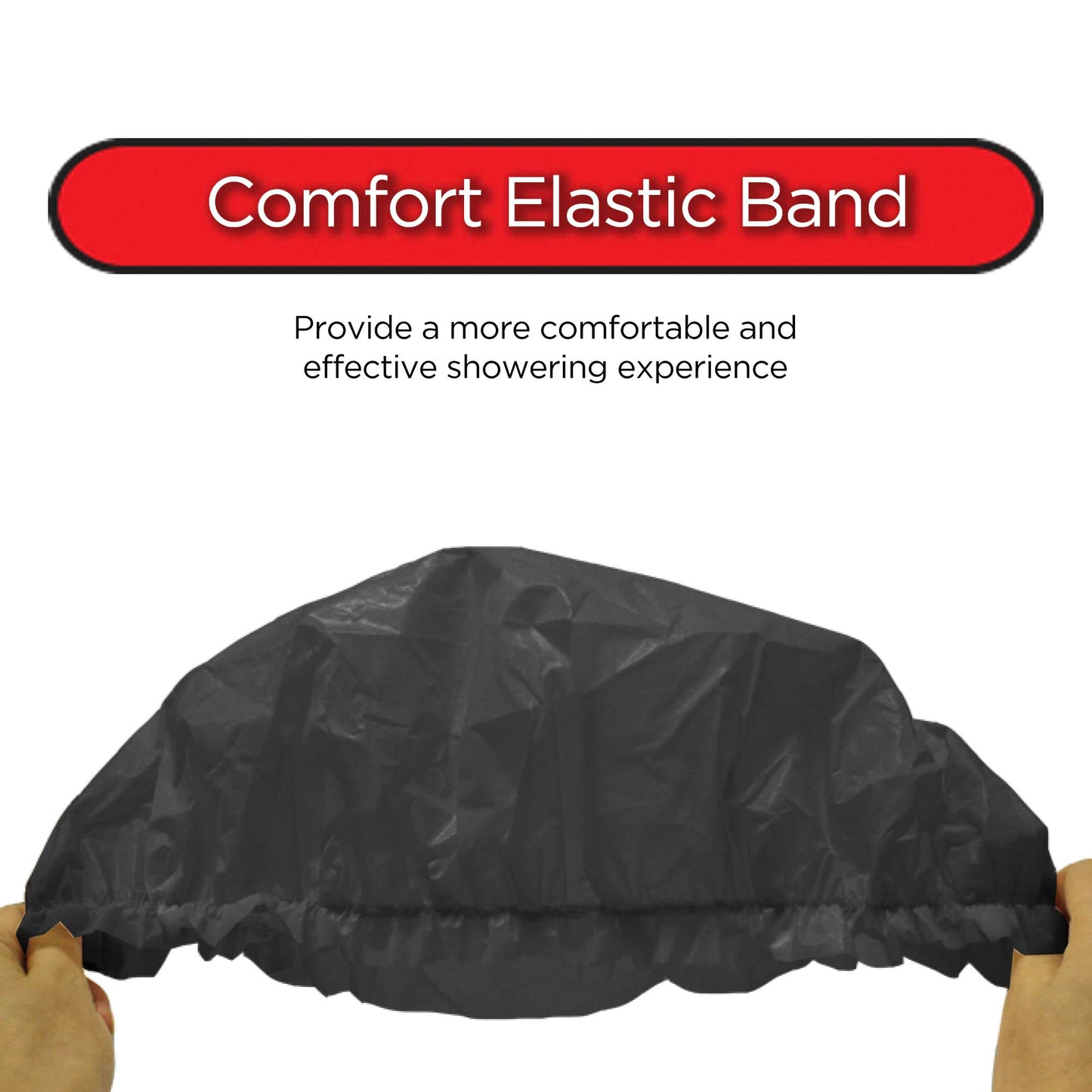 Donna Super Jumbo Shower Cap Waterproof Material 1pc for Women or Men Shower Cap for Roller Sets, Afros, Twist, Silk Wraps and More Reusable (BLACK COLOR)