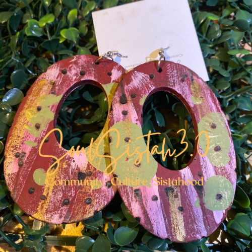 Purple & Green Earth Earrings