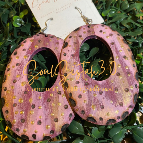 Lavender and Gold Earth Earrings