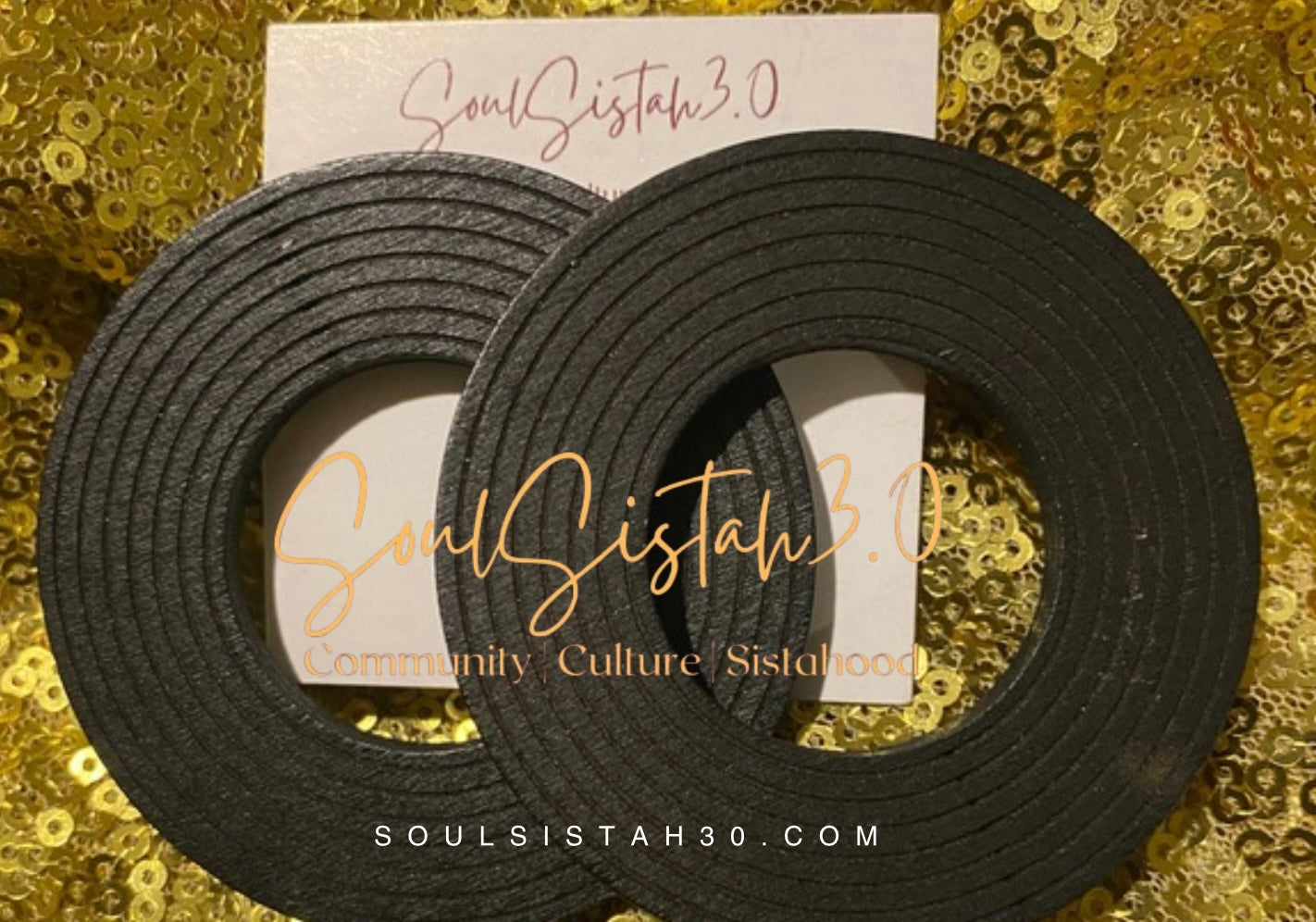 Black Circle Statement Earrings