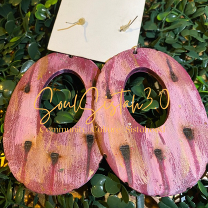 Lavender and Gold Earth Earrings