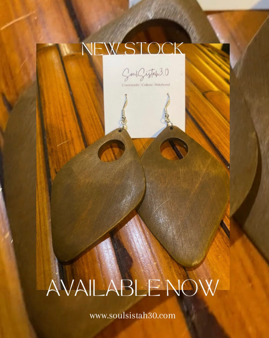 Brown Oval Tear Drop Earrings