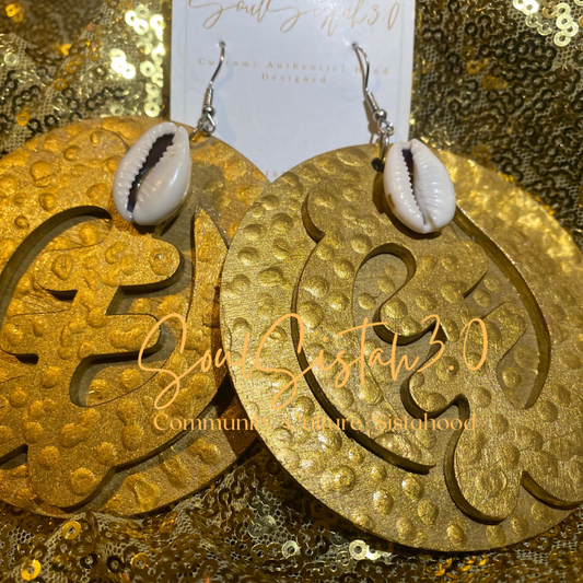 Custom Gold Gye Nyame Earrings