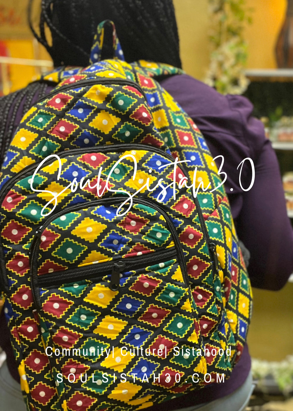African Fabric Backpack