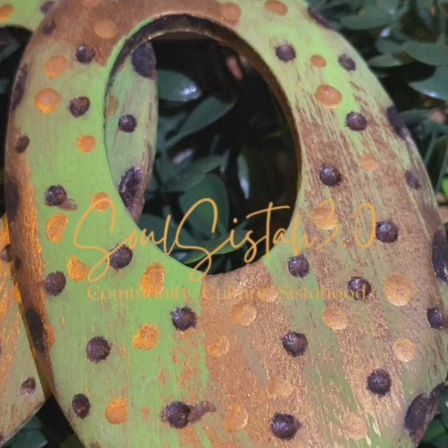 Green & Gold Earth Earrings