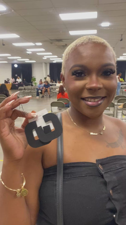 Black Square Statement Earrings