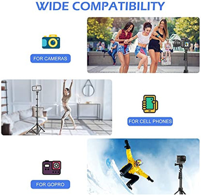 SENSYNE 62" Phone Tripod & Selfie Stick, Extendable Cell Phone Tripod Stand with Wireless Remote and Phone Holder, Compatible with iPhone Android Phone, Camera
