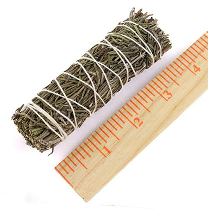 Smudge Sticks 3 Pack for Cleansing House, Meditation, Yoga, Negative Energy Cleanse, and Smudging with Starter Guide | 4 Inch Sage Bundles (Rosemary)