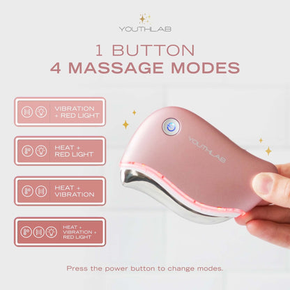 YouthLab ProSculpt Gua Sha, Ultimate Facial Scraping/Sculpting/Tightening Tool, Heat/Electric Vibration, Anti-Aging/Wrinkles, Eye/Face Puffiness, Tension Relief, Acupressure, Face Lift, Double Chin